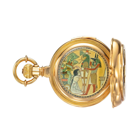 Swiss gold erotic automaton of Egyptian motif Circa 1980 Swiss gold erotic automaton of Egyptian motif Circa 1980