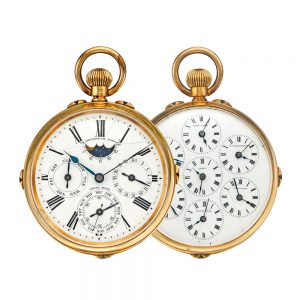 Large Swiss gold double dial world-time watch Circa 1900