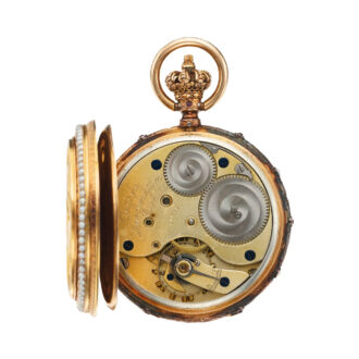 German gold, pearl set commemorative watch Circa 1881