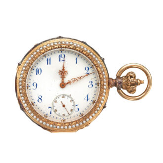 German gold, pearl set commemorative watch Circa 1881
