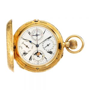 Very fine and rare Swiss complicated clock watch Circa 1895