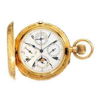 Very fine and rare Swiss complicated clock watch Circa 1895