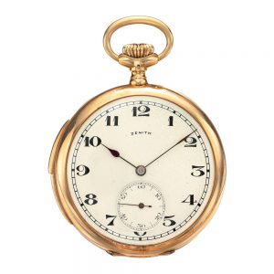 Swiss gold open faced minute repeating watch Circa 1920