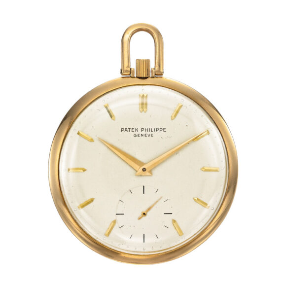 Swiss 18 carat gold open faced pocket watch Circa 1943