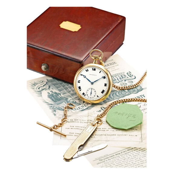 Swiss 18 carat gold open faced lever watch Circa 1916