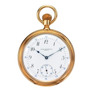 Swiss gold open faced lever in a contract case Circa 1893