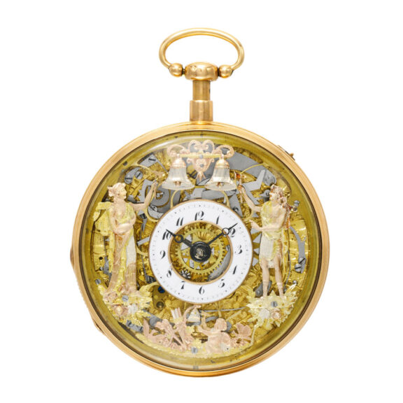 Swiss gold open faced skeletonized automaton Circa 1820