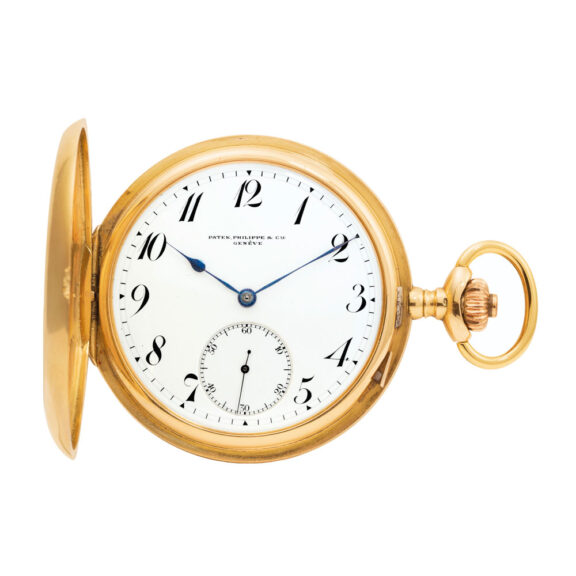 Swiss 18 carat gold keyless lever full hunter Circa 1908
