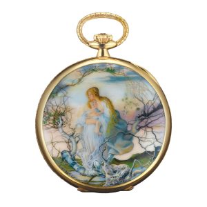 Watch with 'L'angelo della Vita' enamel miniature Circa 1996