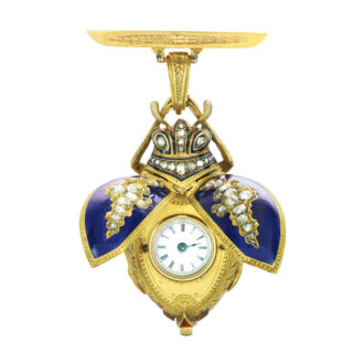 Swiss gold, enamel, diamond set beetle watch Circa 1890