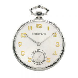 Fine Swiss Art Deco white gold open faced lever Circa 1926