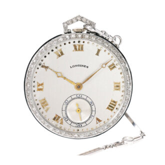 Elegant Swiss platinum plated lever with chain Circa 1950