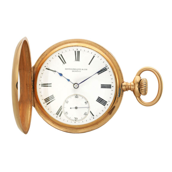 Swiss 18 carat rose gold half hunting cased lever Circa 1899 Swiss 18 carat rose gold half hunting cased lever Circa 1899