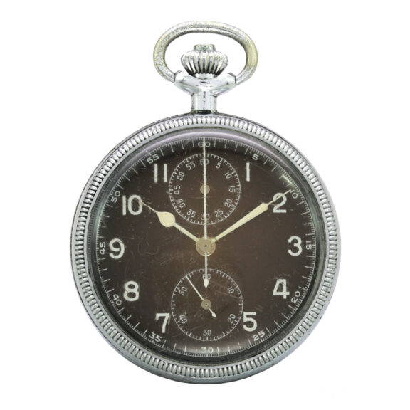Swiss keyless military chronograph with register Circa 1956