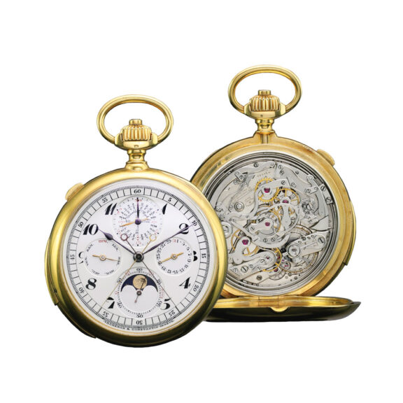 Fine Swiss 18k gold complicated pocket watch Circa 1925