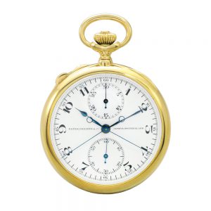 Swiss gold split seconds chronograph watch Circa 1908