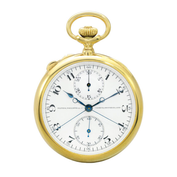 Swiss gold split seconds chronograph watch Circa 1908