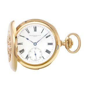 Swiss 18k gold hunting cased minute repeater Circa 1893