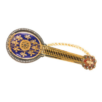 Swiss mandolin form verge watch with music Circa 1830