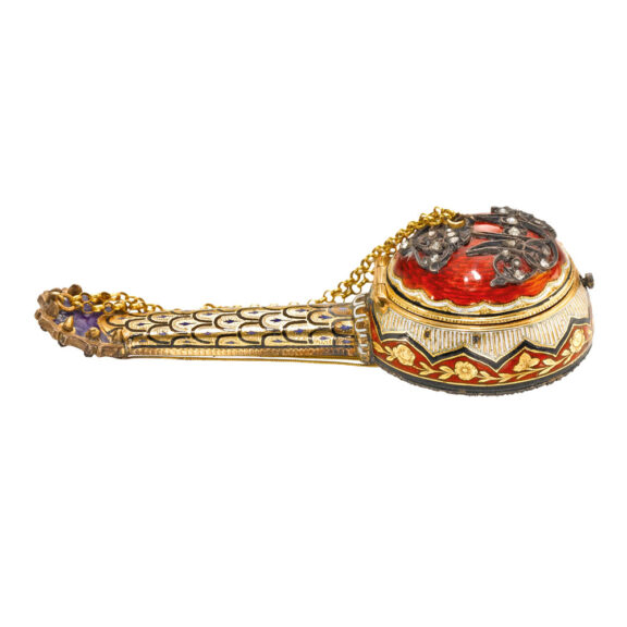 Swiss mandolin form verge watch with music Circa 1830 Swiss mandolin form verge watch with music Circa 1830