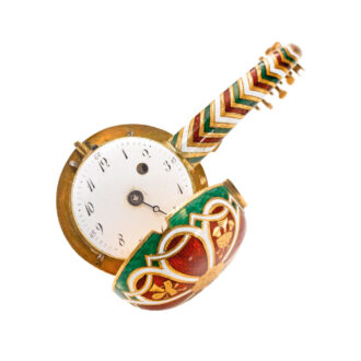 Austrian gold, enamel Egyptian harp form watch Circa 1850