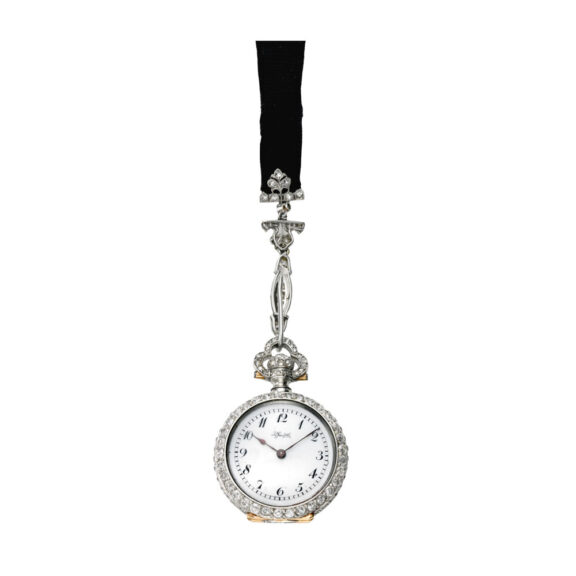 Fine, elegant American platinum pendant watch Circa 1910 Fine, elegant American platinum pendant watch Circa 1910