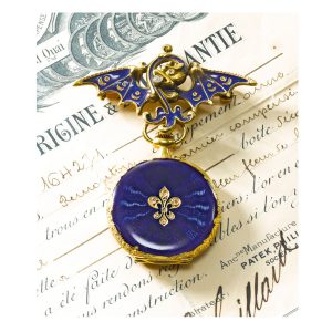 Swiss 18 carat gold pendant watch with brooch Circa 1910