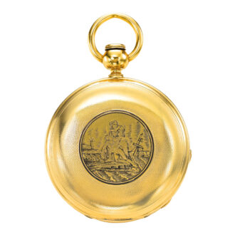 Fine and rare gold hunting cased pocket watch Circa 1864