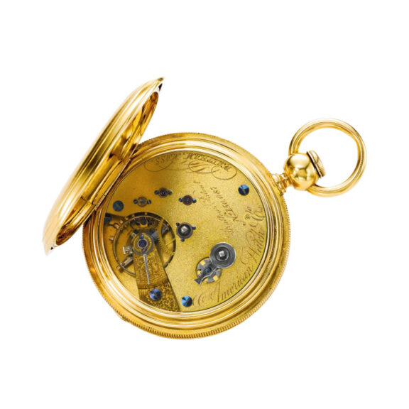 Fine and rare gold hunting cased pocket watch Circa 1864 Fine and rare gold hunting cased pocket watch Circa 1864