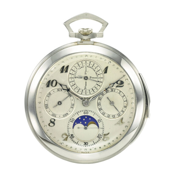 Perpetual calendar repeater with moon phases Circa 1920