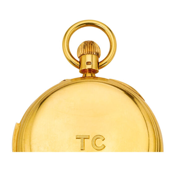 English gold repeating chronograph with tourbillon Circa 1917 English gold repeating chronograph with tourbillon Circa 1917