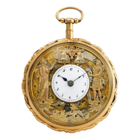 Swiss gold open faced skeletonized automaton Circa 1820
