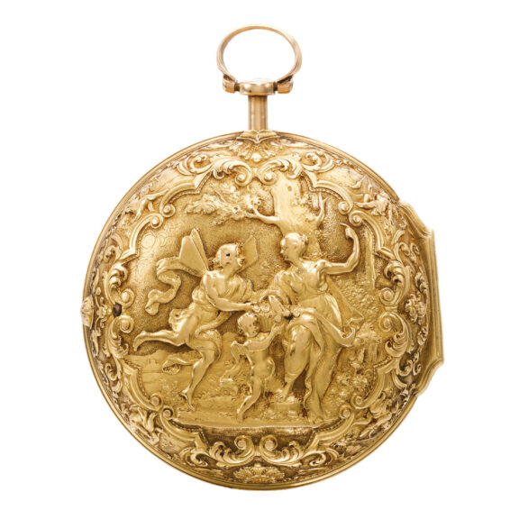 English gold pair cased repoussé verge watch Circa 1733