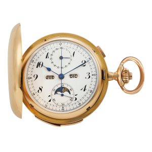 Swiss gold complicated full hunter chronograph Circa 1900