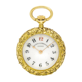 Swiss 18 carat gold pendant watch with brooch Circa 1899