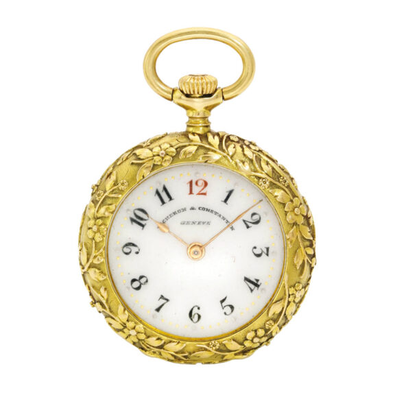 Swiss 18 carat gold pendant watch with brooch Circa 1899 Swiss 18 carat gold pendant watch with brooch Circa 1899