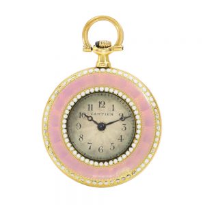 French gold and enamel ladies pendant watch Circa 1910