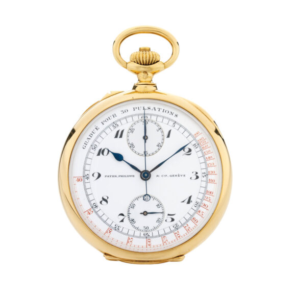 Swiss gold chronograph with pulsometer scale Circa 1916