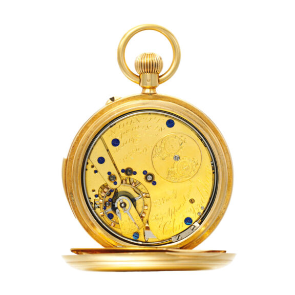 Fine English gold minute repeating full hunter Circa 1892 Fine English gold minute repeating full hunter Circa 1892