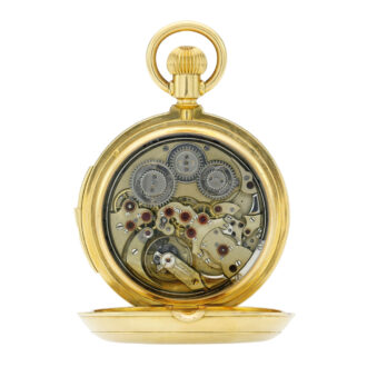 Gold minute repeating full hunter calendar watch Circa 1870