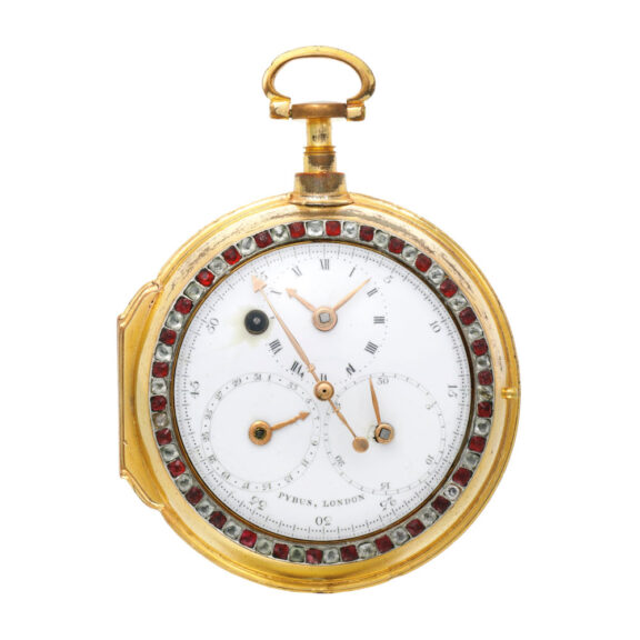 Double dial centre sec. calendar with moon ages Circa 1780 Double dial centre sec. calendar with moon ages Circa 1780