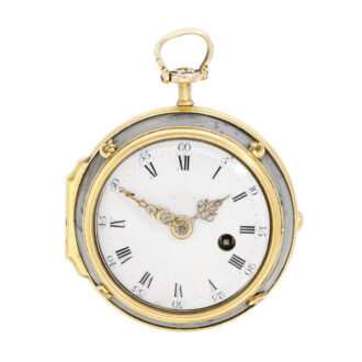 English gold and agate pair cased verge watch Circa 1765