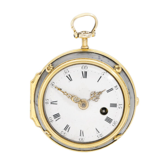English gold and agate pair cased verge watch Circa 1765 English gold and agate pair cased verge watch Circa 1765
