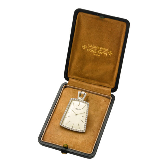 Rare white gold, diamond set trapezoidal watch Circa 1975