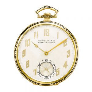 Fine Swiss gold and enamel open faced lever Circa 1923
