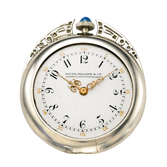 Platinum, diamond/enamel set pendant watch Circa 1911