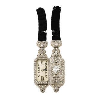 Platinum and diamond set lever in contract case Circa 1916
