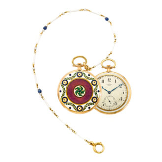 French ultra thin rose gold and enamel lever Circa 1905