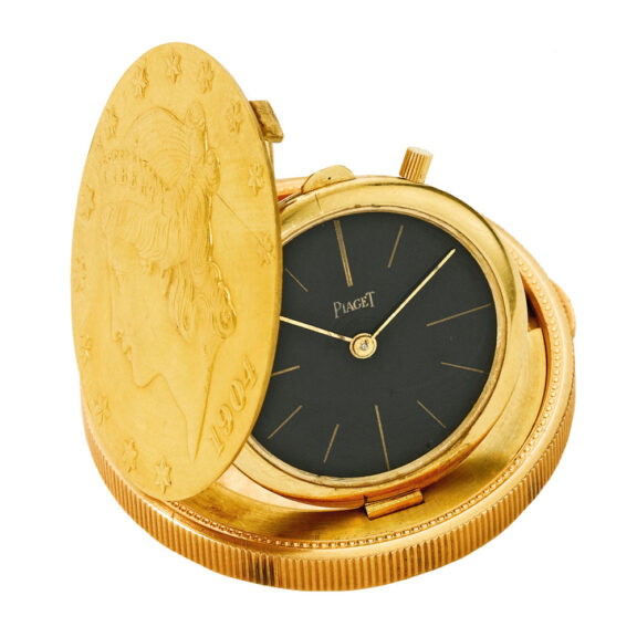 Swiss 18 carat gold U.S. twenty dollar coin watch Circa 1975