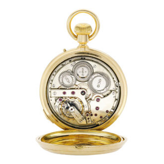 English gold grand & petit sonnerie clock watch Circa 1880